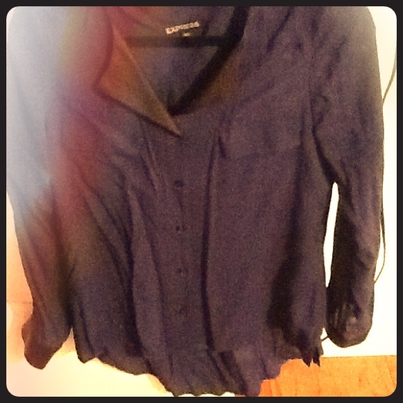 Navy blue n black tuxedo style top