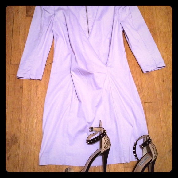 Retro lilac mini dress with shoulder pads
