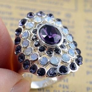 White & Amethyst Ring