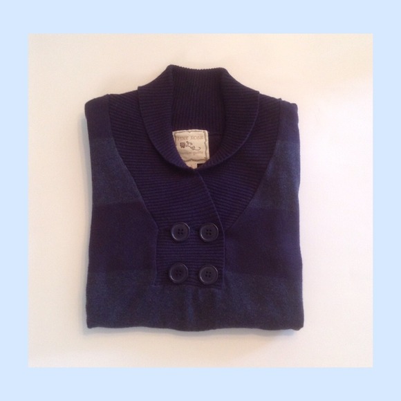 Navy Striped Sweater. - Picture 2 of 3