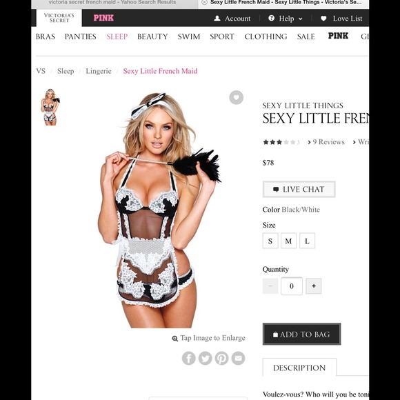 Sexy little french maid lingerie, costume