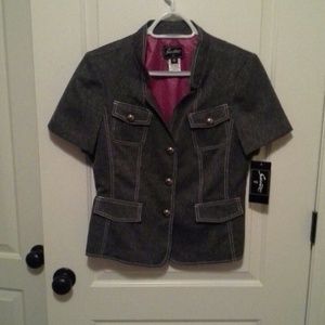 2pc denim looking suit nwt