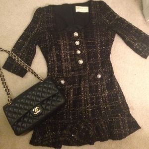 Sequin gold black dress