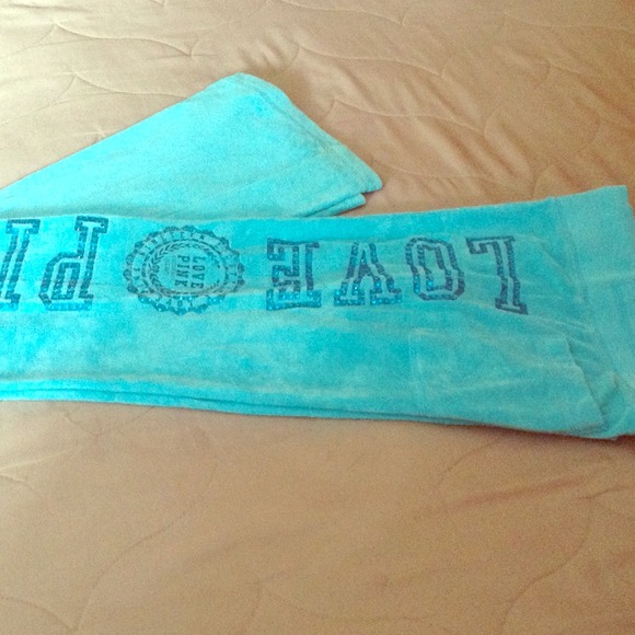 VS Teal Blue Bling Sweat Pants