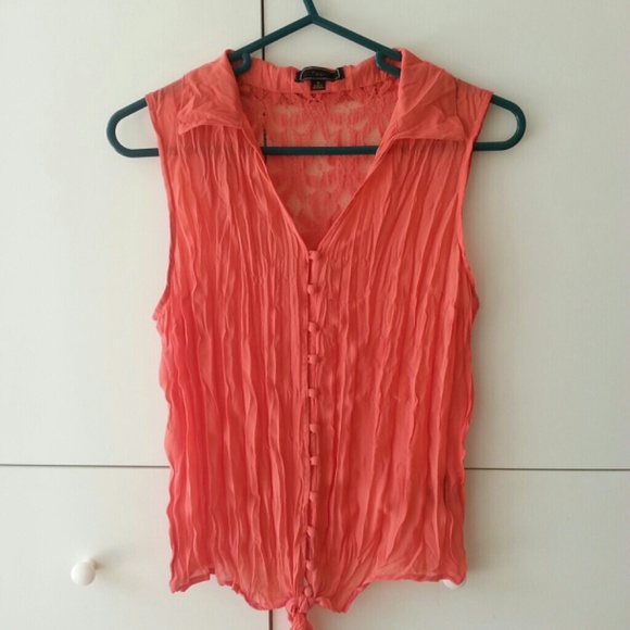 Coral chiffon top