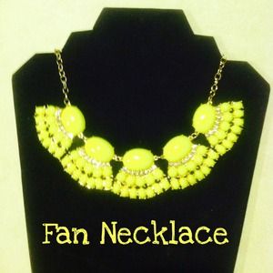 Yellow Fan Statement Necklace