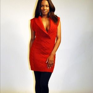 🚫Sold🚫Dark orange knit tunic sweater.