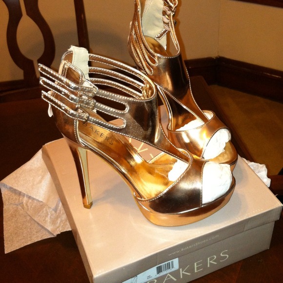 Bakers Rose Gold Stilettos. Size 38 (7.5-8)