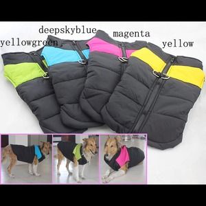 Large Dog Winter Vest with top zipper