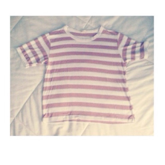 Brandy Melville pink and white striped nadine