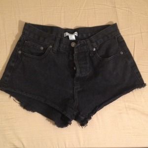 High waisted denim shorts