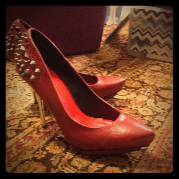 Minx Dark Red Spiked Heels