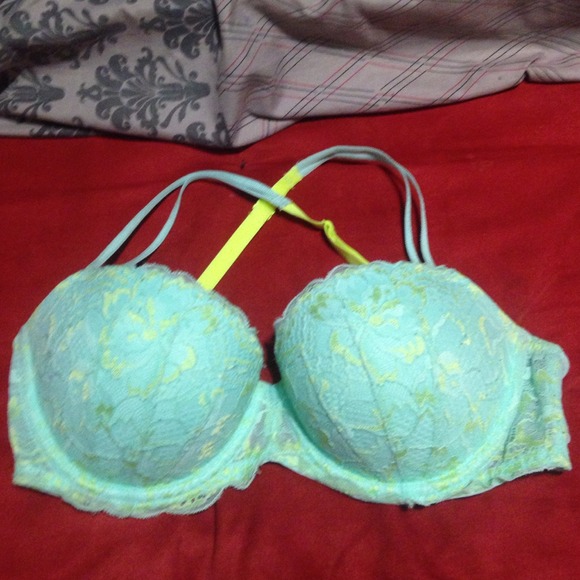 Light blue and electric yellow push up/pigeonnant