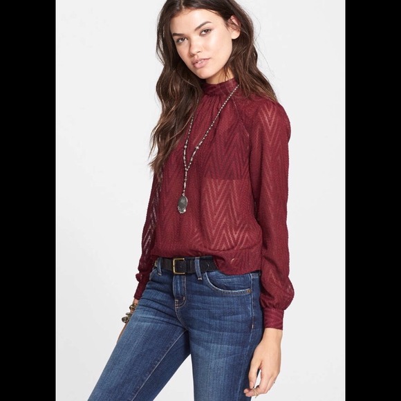 Free People Tops - Free People Plum After Midnight Blouse NWT