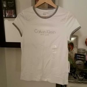 White/Gray Calvin Klein T-Shirt