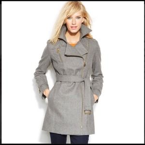 MICHAEL Michael Kors Asymmetrical Belted Walk Coat