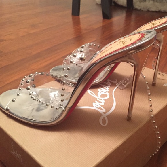 Christian Louboutin strait clear silver beaded - Picture 3 of 4