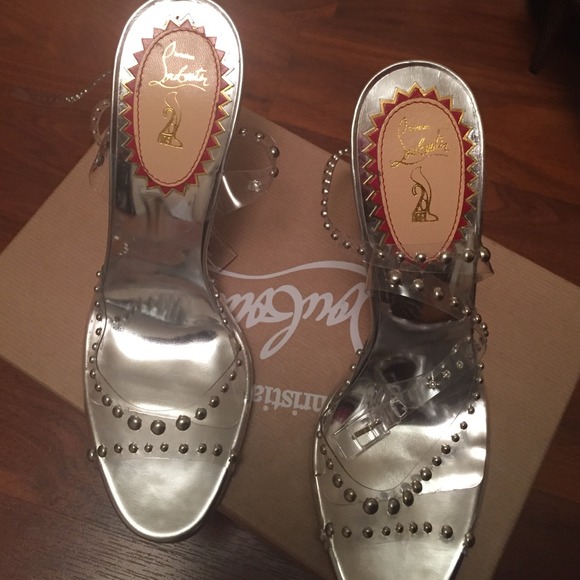 Christian Louboutin strait clear silver beaded - Picture 4 of 4