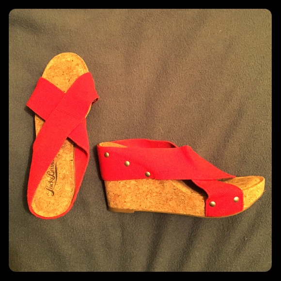 Lucky brand red wedges