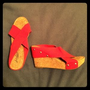 Lucky brand red wedges