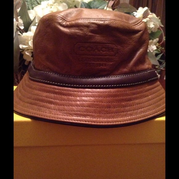 coach leather hat