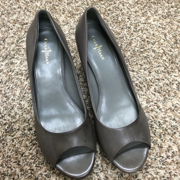 Cole Haan peep toe wedge