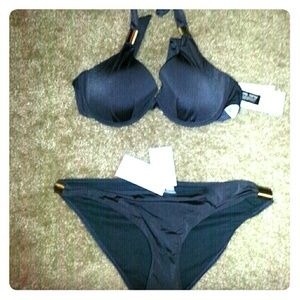 H&M Pewter bikini swim suit NEW