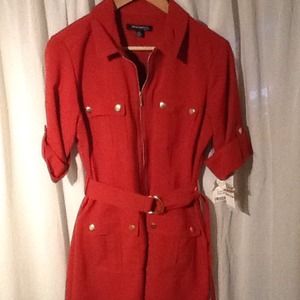 NEW Orange Dress- zip front