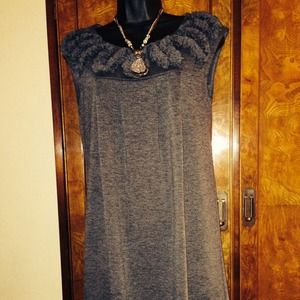 Bundle Sold Grey Ruffle dress& Sneaker Shoes