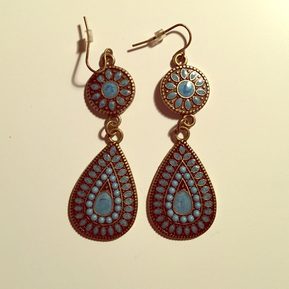 Turquoise and silver earrings