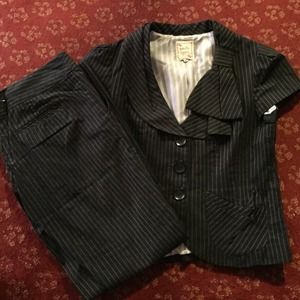 1/2 PRICE SALE 2 PC BLACK Pinstripe Suit