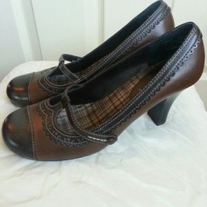 Chocolate and brown Oxford inspired heels