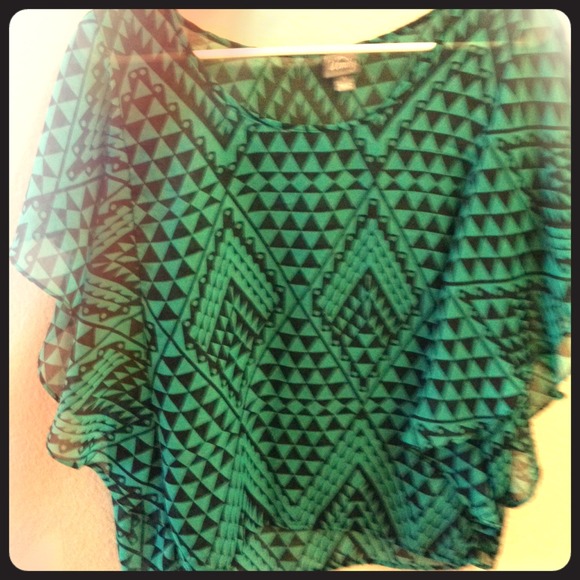 Teal Aztec Flowy top