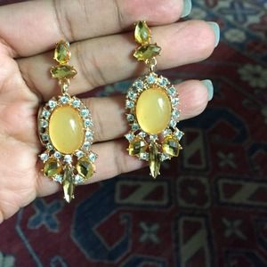 Yellow drop earrings