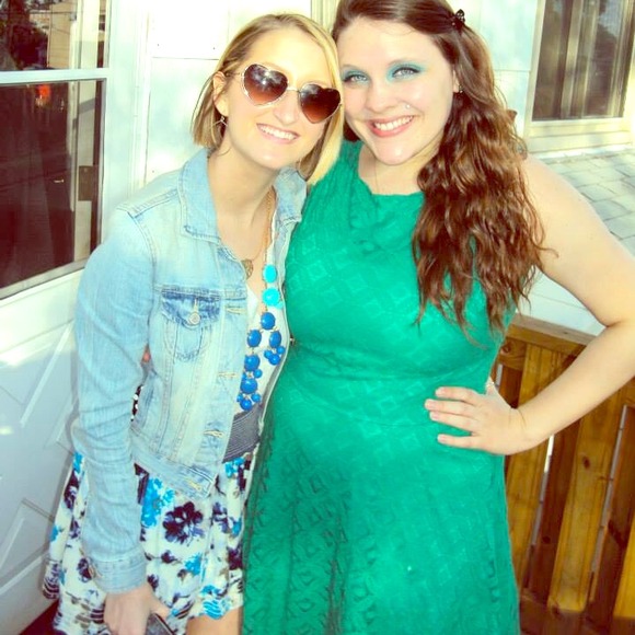 Green lace dress