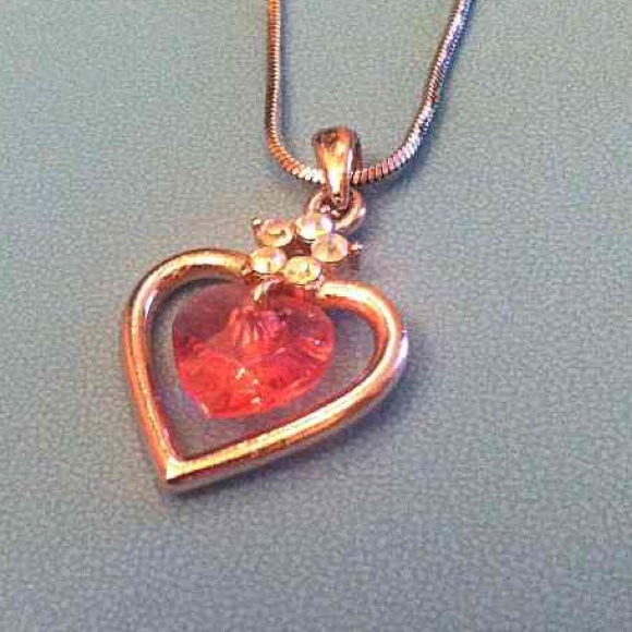 Wonderful pink heart necklace