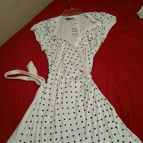 Brand new Wrap around Polka dot bebe dress