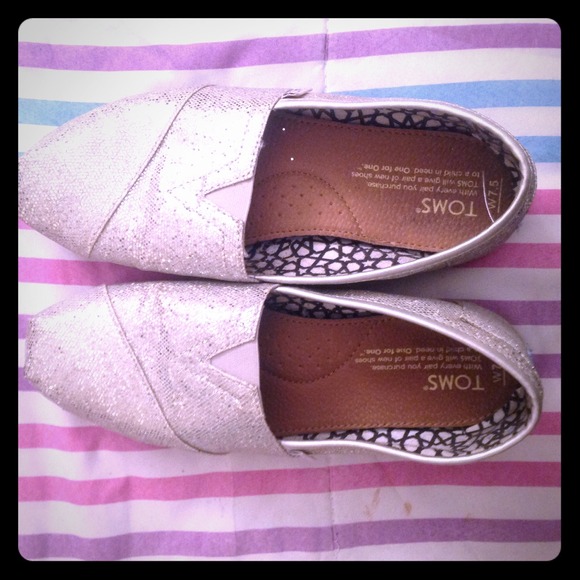 Sparkly Silver Toms