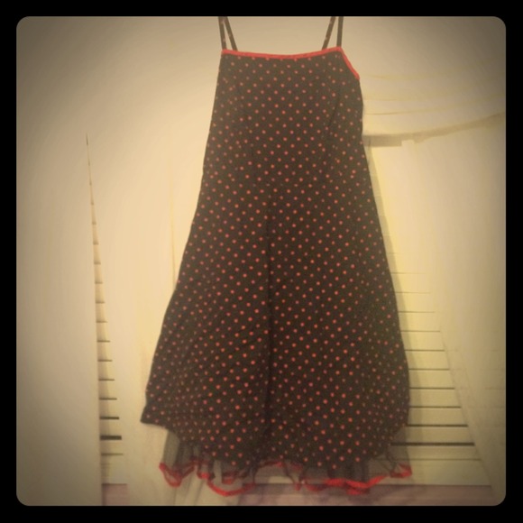 MISSING RED RIBBON BELT- Black and red polka dot