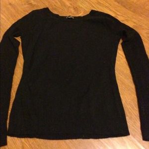 Black sweater top with mesh-