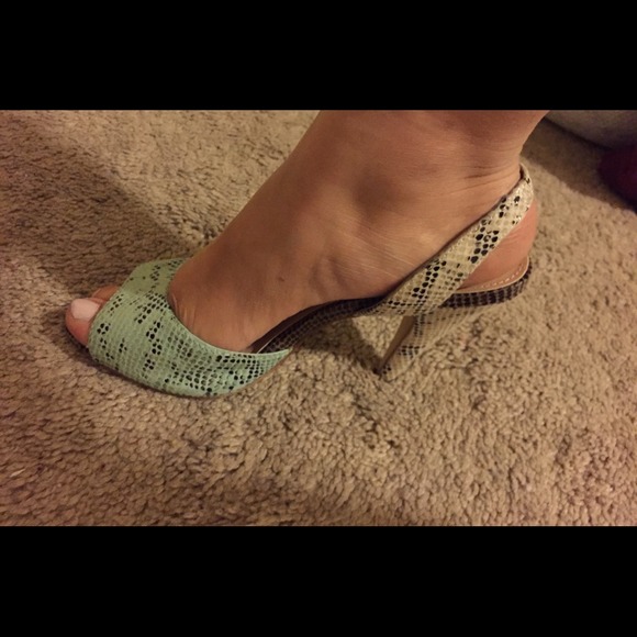 H&M snake skin sling backs.