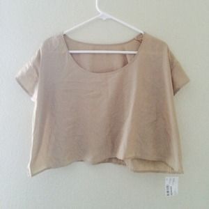 Tan AA silk crop top