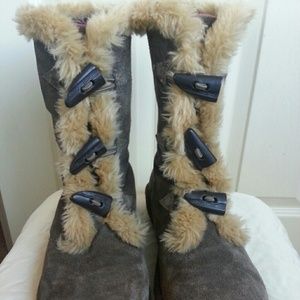 Medium brown suede boots