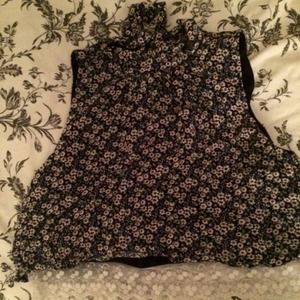 Floral turtle neck crop top