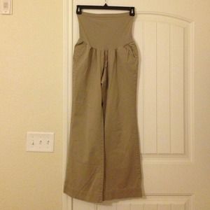 Khaki Maternity Pants with Secret Fit Belly