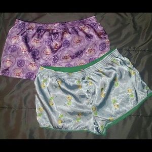 Disney character silky night shorts.