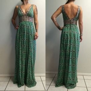BCBG teal gown
