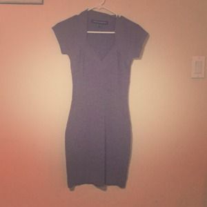 Body conscious, gray French Connection dress.