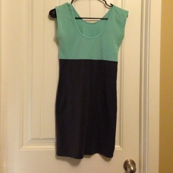 American apparel blue and grey dress
