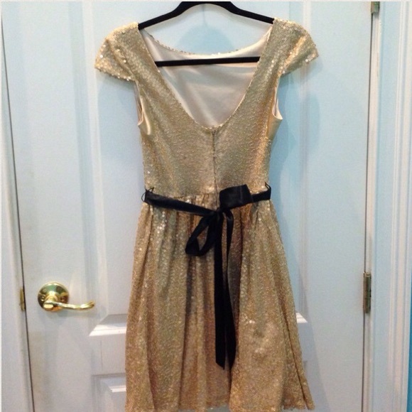 Gold sequined dress; Purchased from Macy's. - Picture 4 of 5